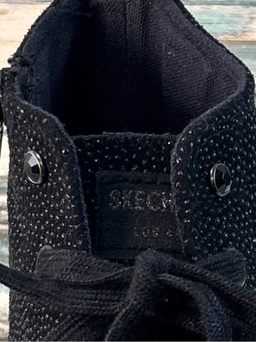 Skechers Street LA High Top Sneakers Womens 8 Black Textured Leather Tennis Shoe - Picture 10 of 14